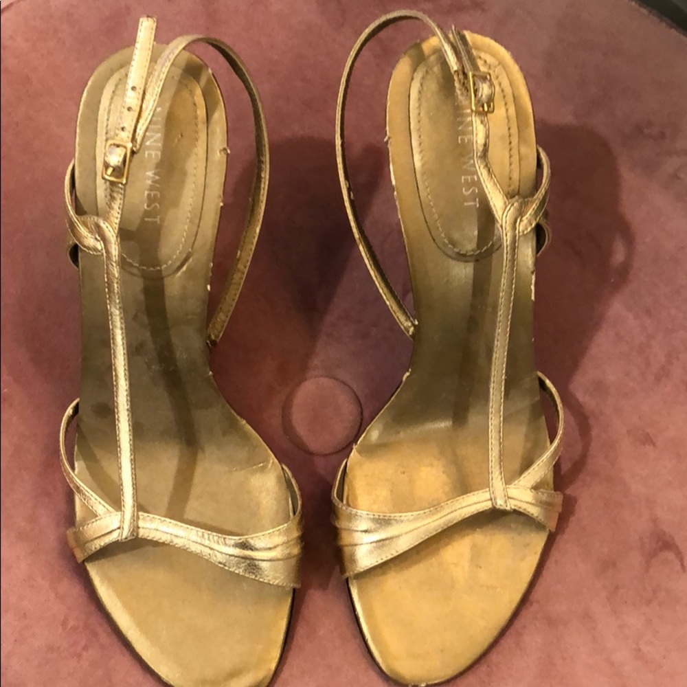 Gold dressy heels